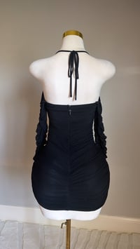 Image 5 of Everly rhinestone mini dress (black)