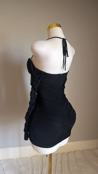 Image 4 of Everly rhinestone mini dress (black)