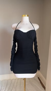 Image 2 of Everly rhinestone mini dress (black)