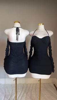 Image 1 of Everly rhinestone mini dress (black)