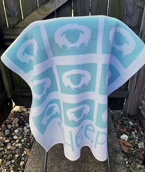 Image of Sheep Newborn Knit Baby Blanket