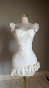 Image 8 of Daphne lace mini dress (cream)