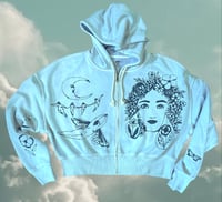 Image 1 of “Garden Journey” crop zipper hoodie Medium