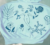 Image 2 of “Garden Journey” crop zipper hoodie Medium