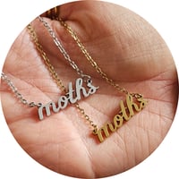 Image 4 of 'moths' Cursive Text Steel Necklace