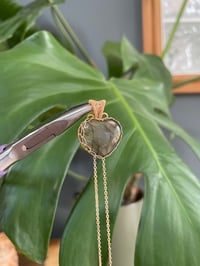 Image 1 of Gold Labradorite Heart Crystal Necklace