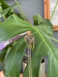 Image 4 of Gold Labradorite Heart Crystal Necklace