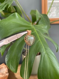 Image 2 of Gold Labradorite Heart Crystal Necklace