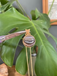 Image 1 of Gold Druzy Agate Sphere Crystal Necklace 