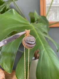 Image 4 of Gold Druzy Agate Sphere Crystal Necklace 