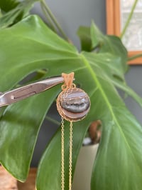 Image 5 of Gold Druzy Agate Sphere Crystal Necklace 