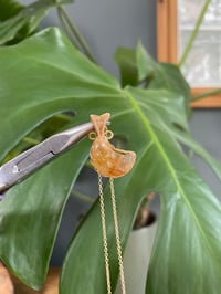 Image 2 of Golden Healer Moon Crystal Necklace 