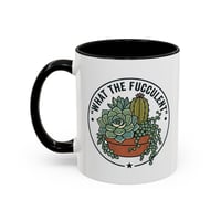 Image 1 of Resilient Cactus Accent Coffee Mug – Black Handle & Rim, 11/15oz