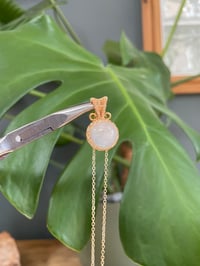 Image 1 of Gold Moonstone Sphere Crystal Necklace