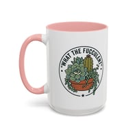 Image 8 of Resilient Cactus Accent Coffee Mug – Black Handle & Rim, 11/15oz
