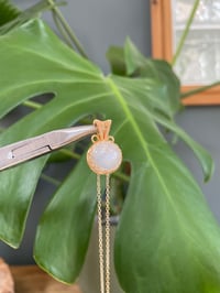 Image 2 of Gold Moonstone Sphere Crystal Necklace