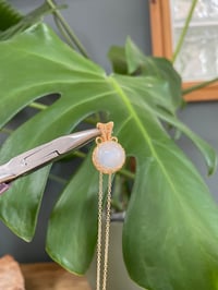 Image 3 of Gold Moonstone Sphere Crystal Necklace