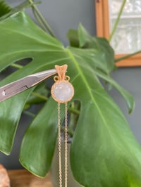 Image 5 of Gold Moonstone Sphere Crystal Necklace