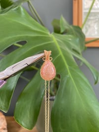 Image 4 of Gold Coral Jade Teardrop Crystal Necklace