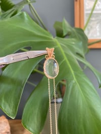 Image 1 of Gold Clear Quartz Oval Crystal Necklace