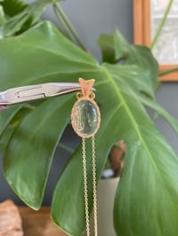 Image 2 of Gold Clear Quartz Oval Crystal Necklace