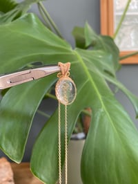 Image 3 of Gold Clear Quartz Oval Crystal Necklace