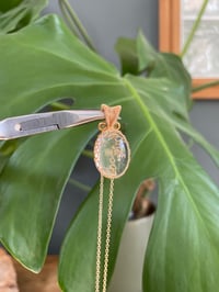 Image 4 of Gold Clear Quartz Oval Crystal Necklace