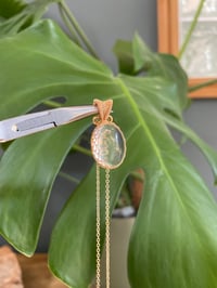 Image 5 of Gold Clear Quartz Oval Crystal Necklace