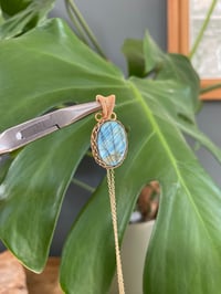 Image 1 of Gold Labradorite Oval Crystal Necklace