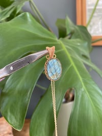Image 5 of Gold Labradorite Oval Crystal Necklace