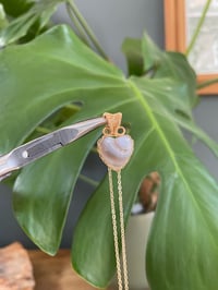 Image 1 of Gold Banded Agate Heart Crystal Necklace