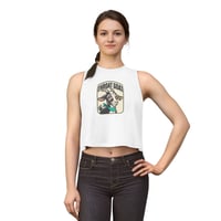 Image 1 of Women's Crop Top — 'Throat Goat' Cute Goat Graphic Tank Top