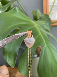 Image 3 of Gold Banded Agate Heart Crystal Necklace