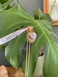 Image 4 of Gold Banded Agate Heart Crystal Necklace