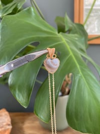 Image 5 of Gold Banded Agate Heart Crystal Necklace