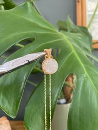 Image 1 of Gold Moonstone Sphere Crystal Necklace 2