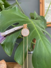 Image 2 of Gold Moonstone Sphere Crystal Necklace 2