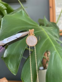 Image 3 of Gold Moonstone Sphere Crystal Necklace 2