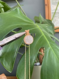 Image 4 of Gold Moonstone Sphere Crystal Necklace 2