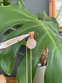 Image 5 of Gold Moonstone Sphere Crystal Necklace 2