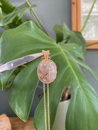 Image 1 of Gold Thousand Layer Garden Quartz Crystal Necklace