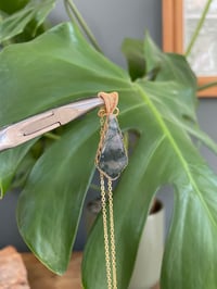 Image 5 of Gold Moss Agate Kite Crystal Necklace