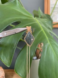 Image 5 of Gold Labradorite Diamond Crystal Necklace 