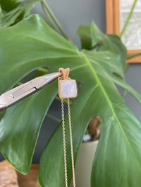 Image 5 of Gold Moonstone Square Crystal Necklace