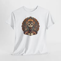 Image 2 of Day of the Dead Virgin Mary Cat T-Shirt — Día de los Muertos Religious Cat Tee