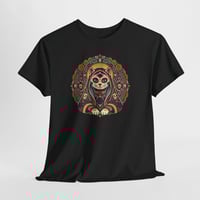 Image 3 of Day of the Dead Virgin Mary Cat T-Shirt — Día de los Muertos Religious Cat Tee