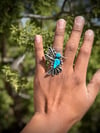 Turquoise Humming bird Ring