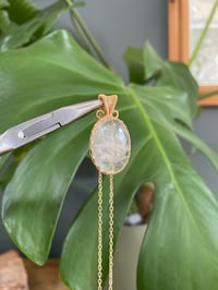 Image 5 of Gold Clear Quartz Oval  Crystal Necklace 