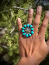 Concho Turquoise cluster Ring