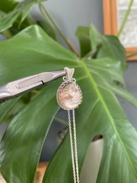 Image 3 of Silver Mother Of Pearl Coin Crystal Necklace